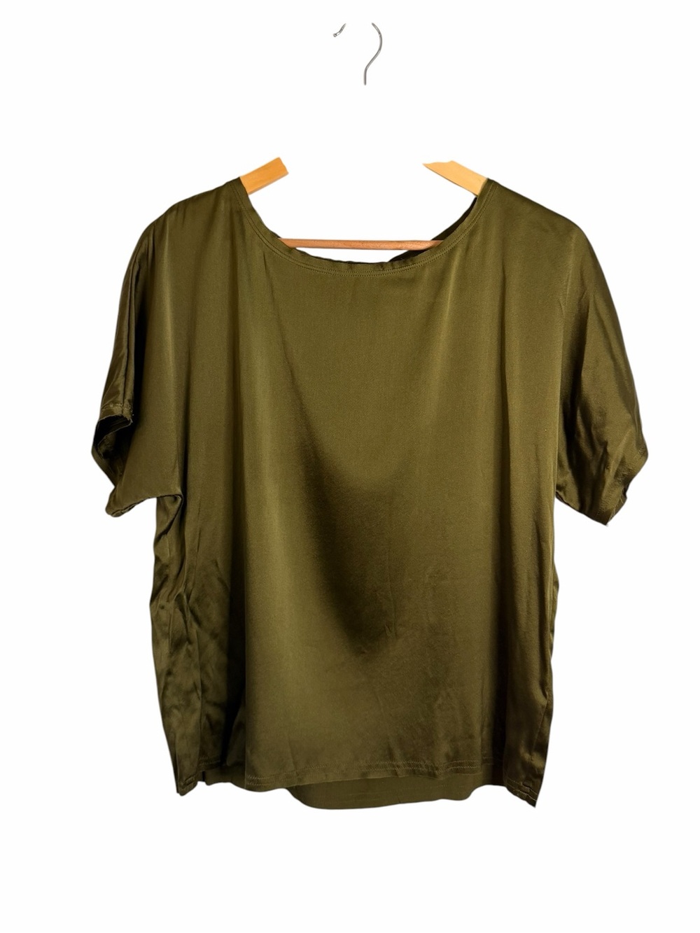 +Beryll Olive Green Silk Blend Blouse Career Quiet Luxury Women’s Sz Small
